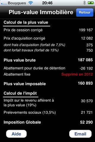 Impôt/Immo Plus-Value screenshot 3