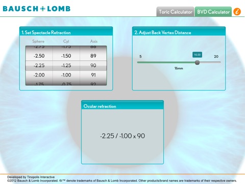 Contact Lens Toric eyeApp by  Bausch & Lomb (for iPad) screenshot 3