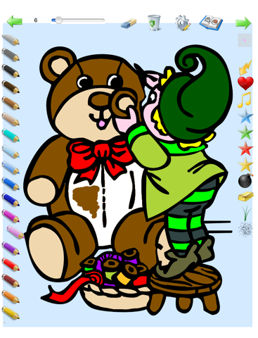 Coloriages de Noël pour les enfants pour iPad avec des crayons de couleurs - 36 dessins à colorier avec le Père Noël, des sapins, des lutins, et plus - GRATUIT screenshot 3