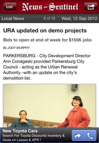 Parkersburg News and Sentinel screenshot 2