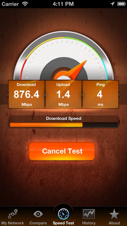 mSpeed cellular speed test measurement