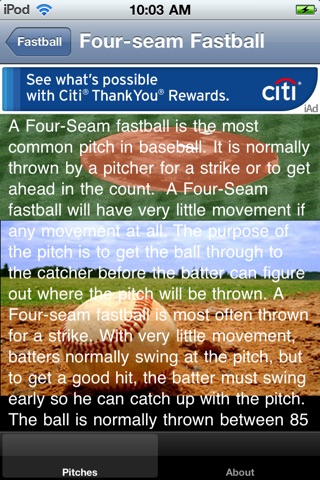 Types of Pitches Lite screenshot 2