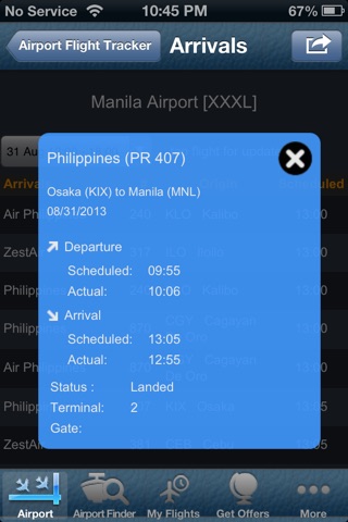 Manila Airport (MNL) Air Flight Tracker Philippines screenshot 2