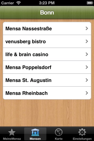 Mensa Bonn screenshot 2