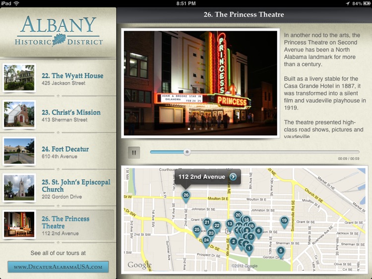Albany Historic Walking Tour for iPad - City of Decatur, AL