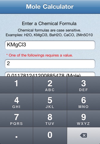 Mole Calculator screenshot 2