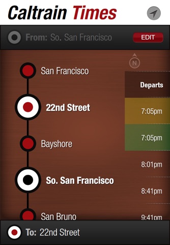 Caltrain Times screenshot 2