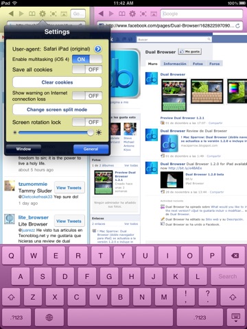 Dual Browser Free screenshot 2