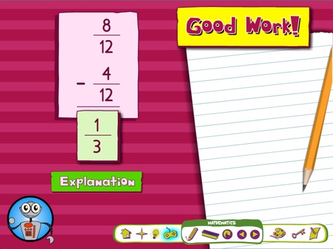 Subtracting Like Fractions screenshot 4