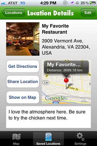 Location Manager Lite - Save, Share, Route, and Map all of your Favorite Locations! screenshot 3