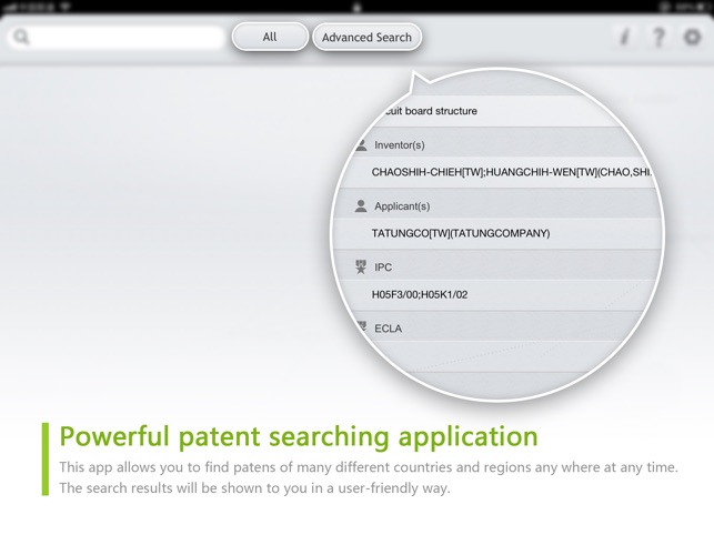 Patent Search for iPad