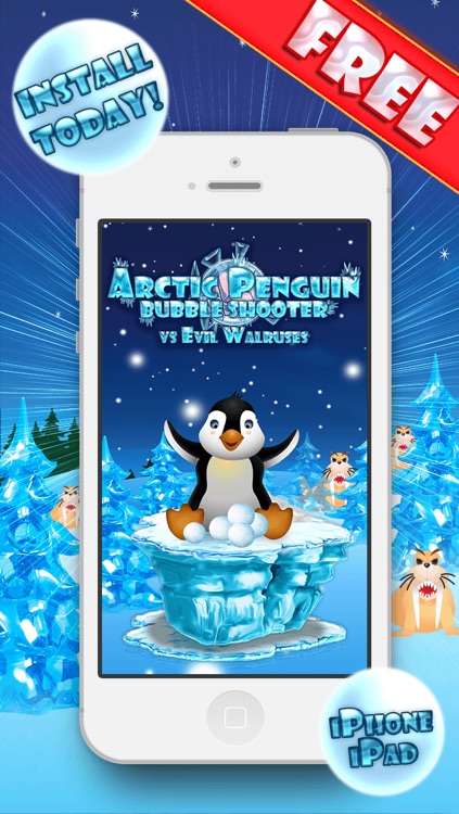 Arctic Penguin Bubble Shooter - Cute Winter Snow Games For Kids FREE