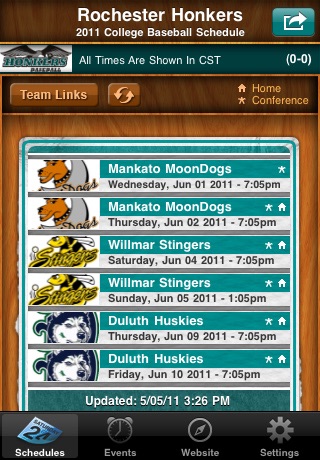 The Rochester Honkers Baseball Club Edition for My Pocket Schedules screenshot 2