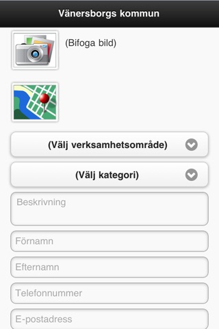 Felanmälan Vänersborgs kommun screenshot 2