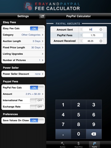 Fee Calculator HD for Ebay & PayPal screenshot 4