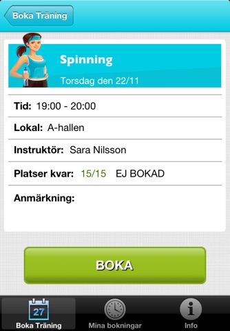 BokaTräning screenshot 3