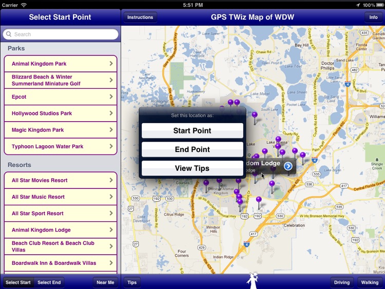 GPS Transportation Wizard HD for Walt Disney World