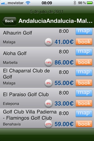 Golfspain for iPhone screenshot 2