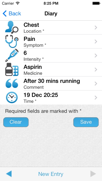 Symptom Diary
