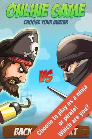 War Games: Pirates Versus Ninjas - A 2 player and Multiplayer Combat Game screenshot 2