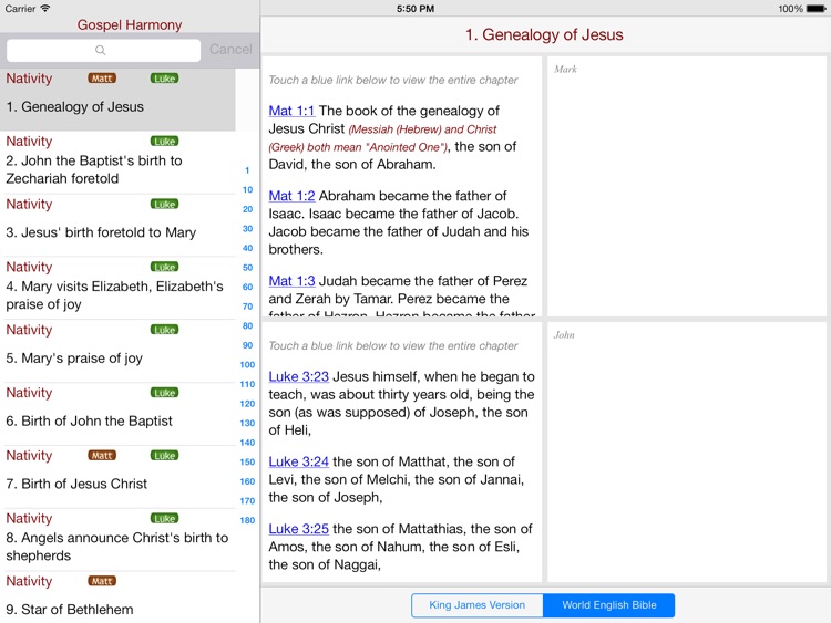 Gospel Harmony for iPad