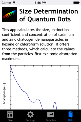 Quantum Dot Size Calculator screenshot 3