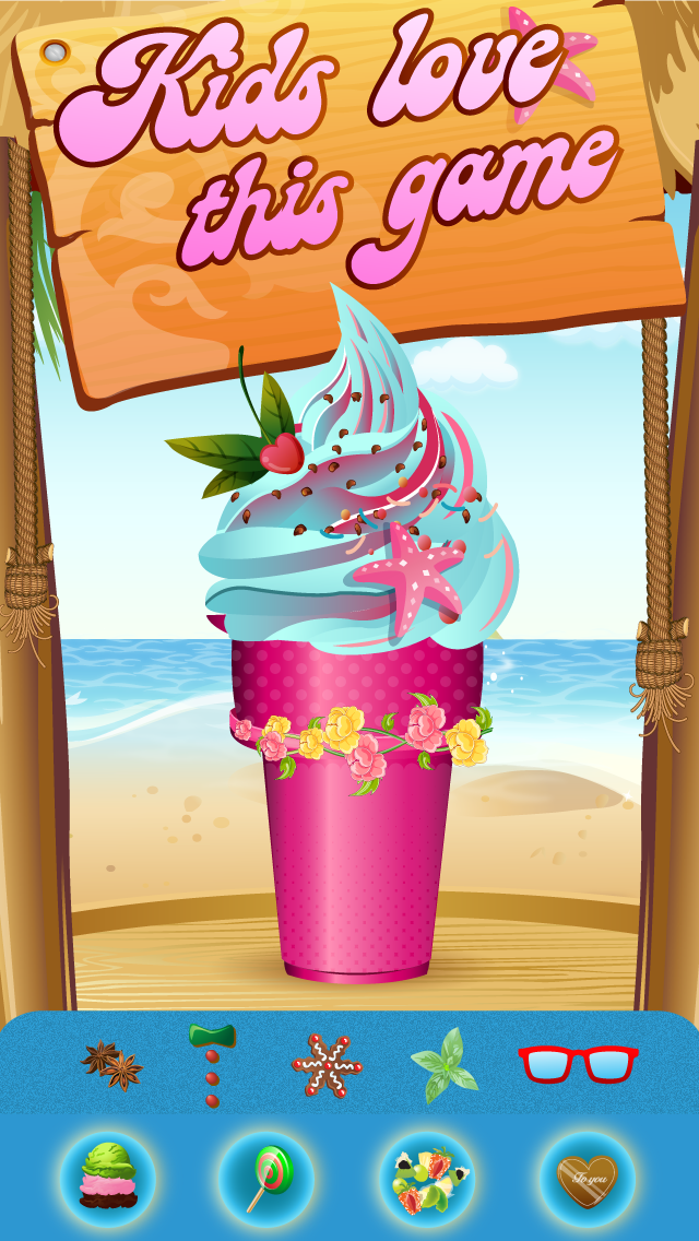 私のフローズンアイスクリームサンデーメーカー - 仮想キャンディコーンシュガーポップコットンパーティーショップゲーム〜のおすすめ画像2