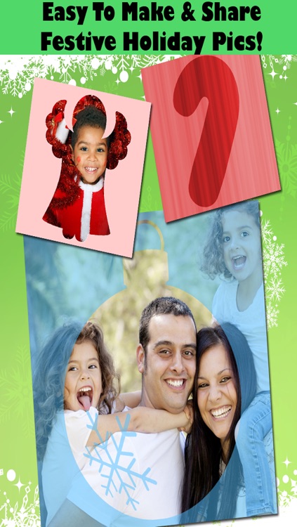 Christmas Frames - Snap Holiday Pics & Frame Photos With Santa, Snowflake, Reindeer, Snowman & More Festive Shapes! Free
