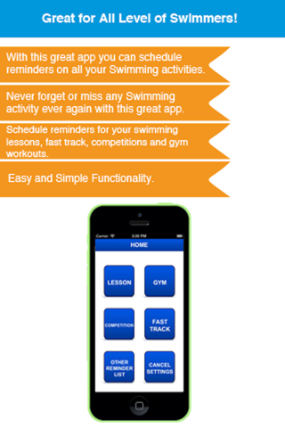 Swimming Reminder App - - Timetable Activity Schedule Reminders-Sport screenshot 2