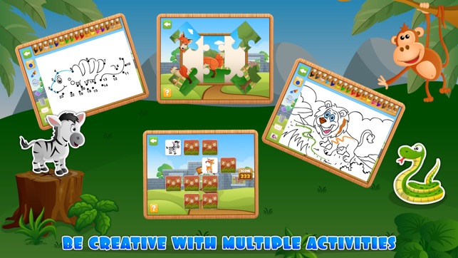 4 in 1 Fun Zoo Games Free - Learning & Educational Activitie(圖2)-速報App