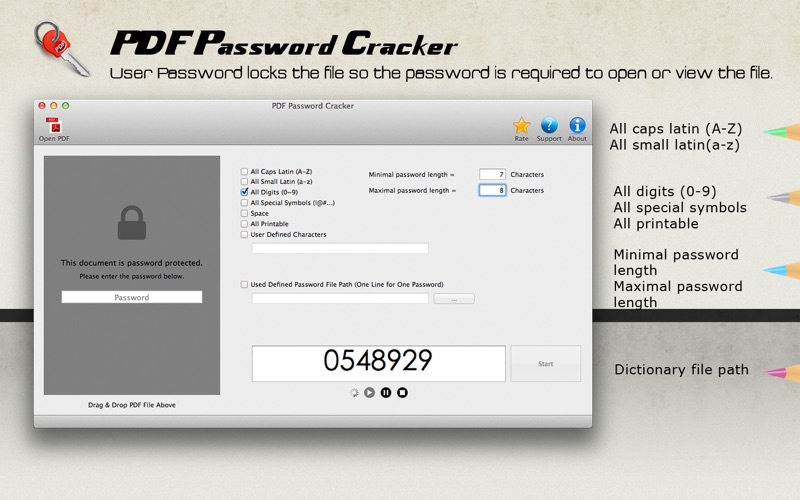 Крякнуть pdf. Password Cracker.