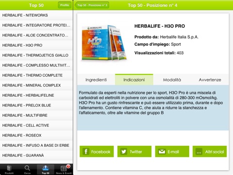 Prontuario degli Integratori per iPad screenshot 4
