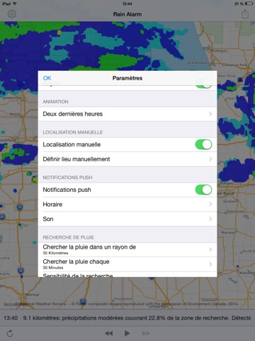 Rain Alarm XL - Rain Alerts and Live Doppler Radar Images screenshot 4