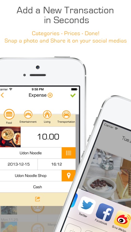 Wealthy! Lite - Take photo, share, and track expenses at one step!