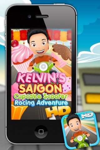 Kelvin's Saigon Cupcake Scooter Racing Adventure HD screenshot 3