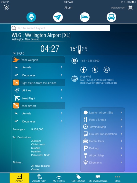 Wellington Airport + Flight Tracker HD air WLG New Zealand