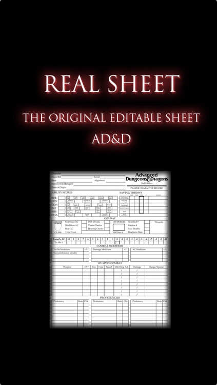 Real Sheet: AD&D + Dice Table