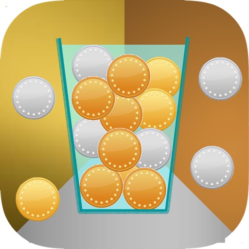 100 Coins Fall - Drop and fill the glass free game icon