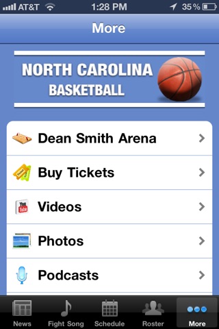 North Carolina Tar Heel Basketball screenshot 3