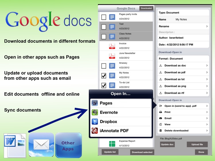 Office Note - Word processor with handwriting & Editor for Google Docs lite screenshot-4