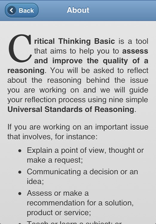 Critical Thinking Basic