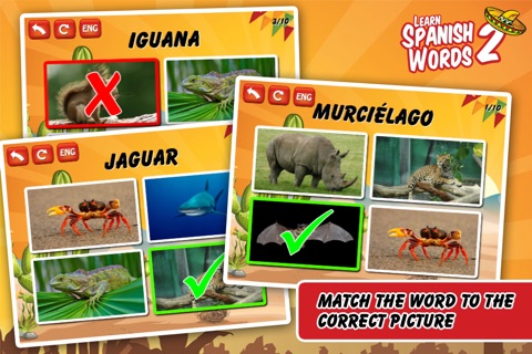 Learn Spanish Words 2 Free: Vocabulary Lessons Game Using Language Flashcards screenshot 3