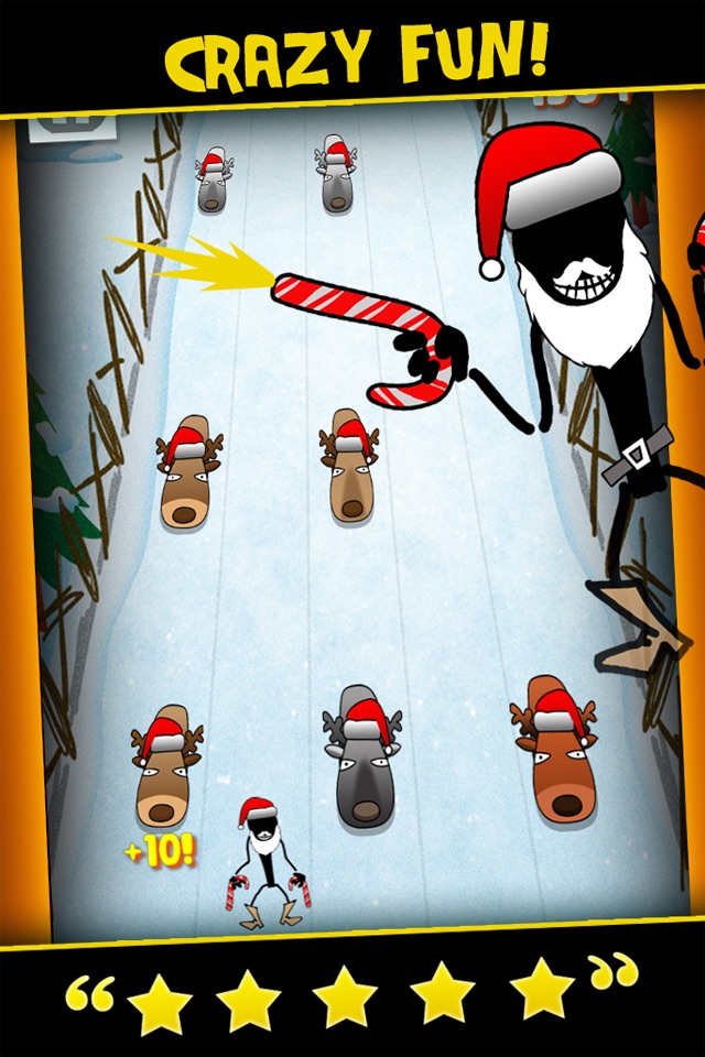 A Stickman Santa Stampede Christmas Reindeer Run Free Games for the Holidays! screenshot 2