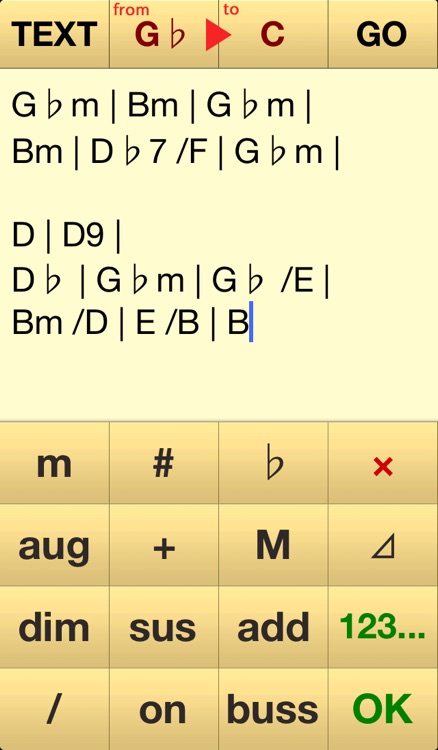 Trans Chord - music guitar chord transposition / chord editor