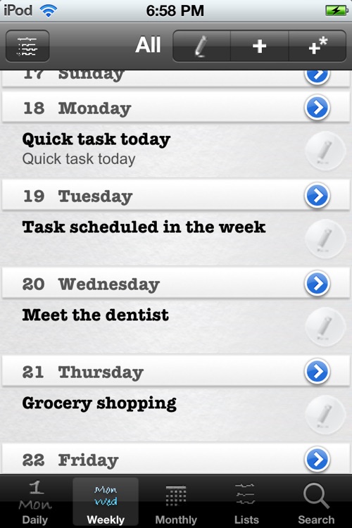 Daily Tasks (To Dos)