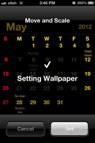 WallPaperCalendar (Black edition) screenshot 4