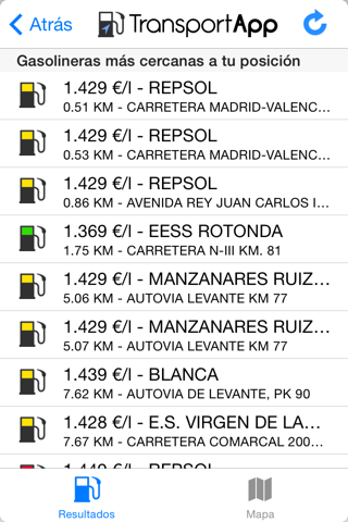 TransportApp [Spain] Gas Stations Prices, Traffic Status, Flights in AENA airports, schedules, maps and fares for Renfe and Cercanias trains screenshot 2