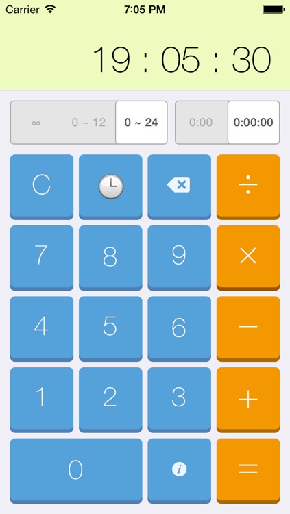 Time + Calculator over Hours Minutes and Seconds