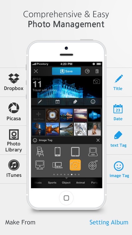 PicStory - Photo Manager with Dropbox,Picasa,Flickr,Evernote screenshot-3