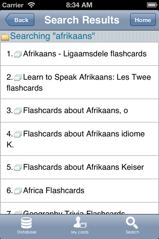 English - Afrikaans Flashcards screenshot 2